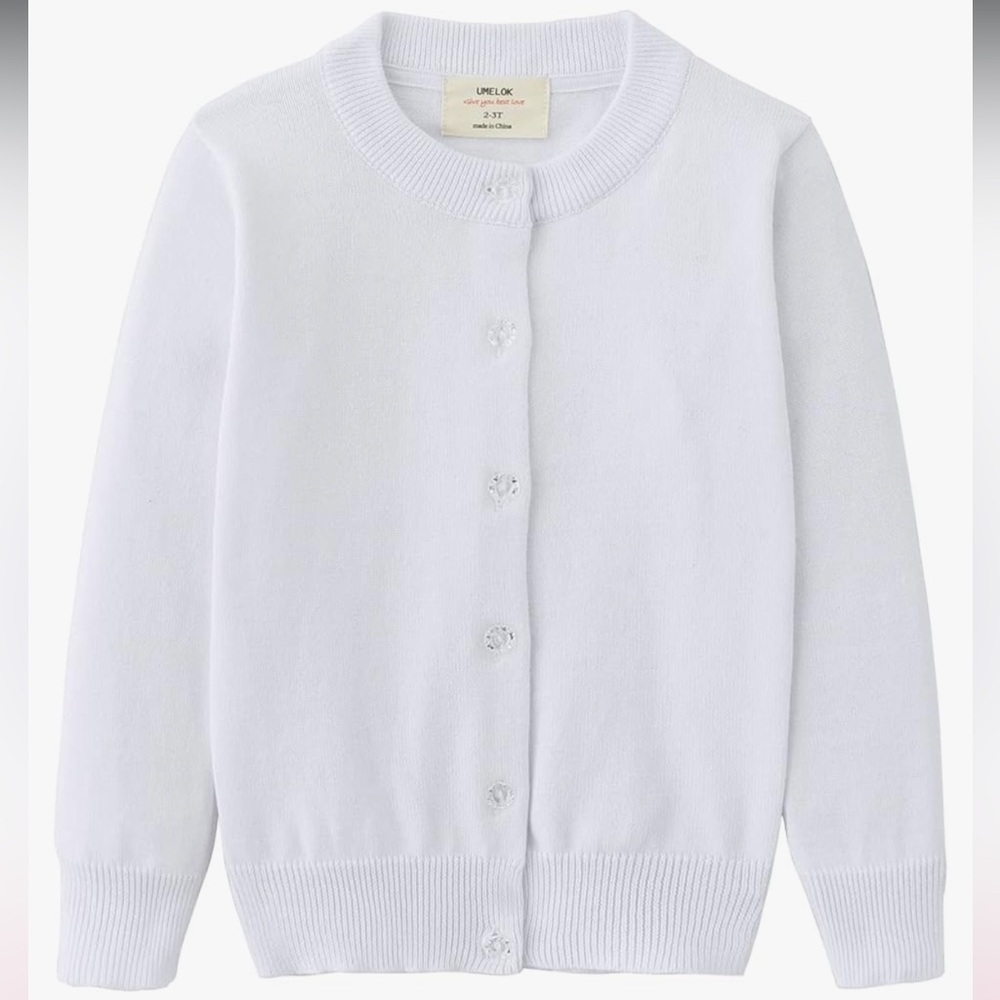 White Long Sleeve Button Cardigan